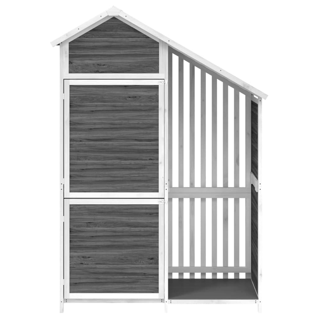 Abri à outils de jardin moka 120x53,5x170 cm en bois massif Gris
