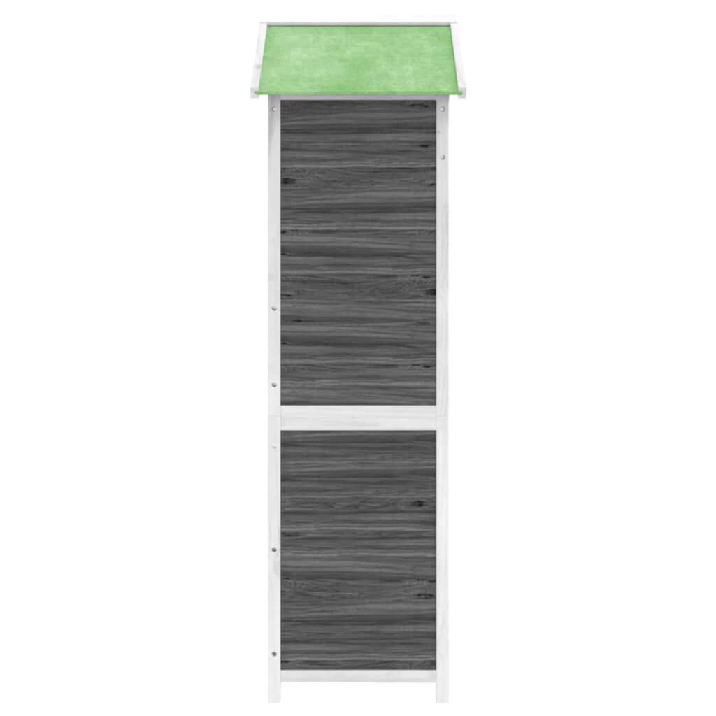Abri à outils de jardin moka 120x53,5x170 cm en bois massif Gris