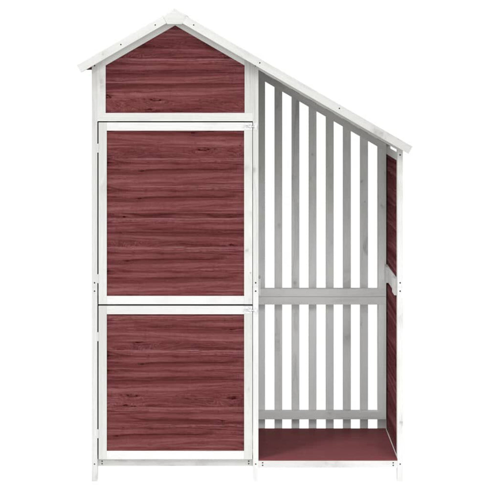 Abri à outils de jardin moka 120 × 53,5 × 170 cm en bois massif Café