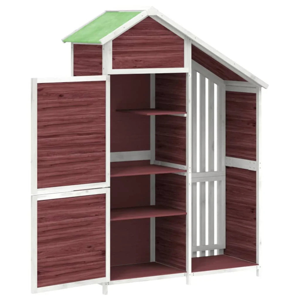 Abri à outils de jardin moka 120 × 53,5 × 170 cm en bois massif Café