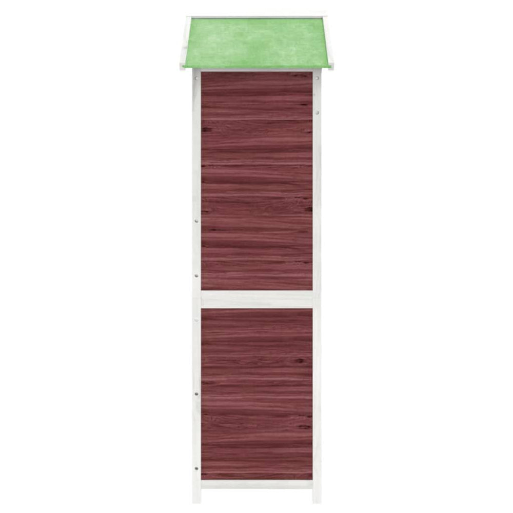 Abri à outils de jardin moka 120 × 53,5 × 170 cm en bois massif Café