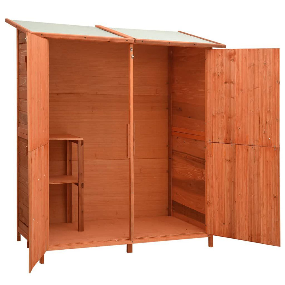 Abri à Outils de Jardin en Bois de Sapin Massif - 136 × 75 × 160 cm