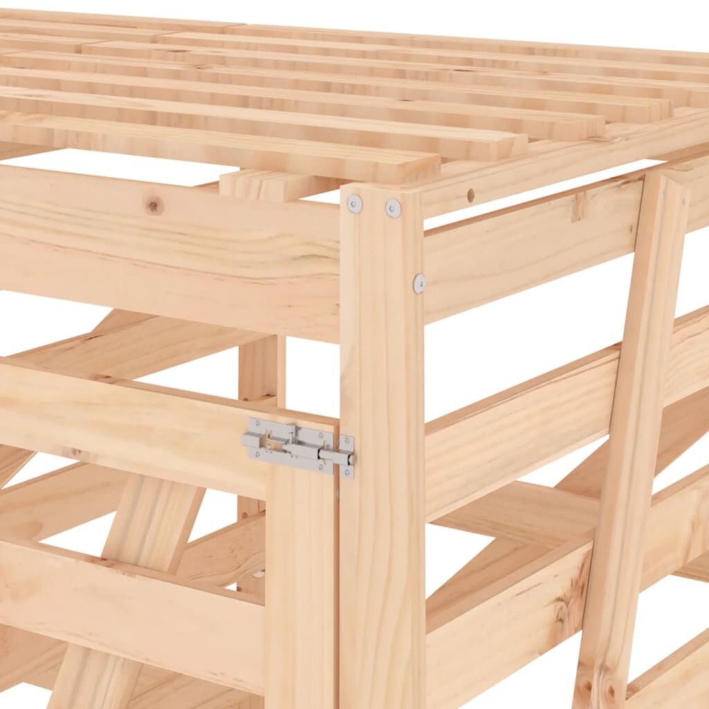 Abri pour poubelles triple en bois - Design ventilé et pratique Bois Naturel