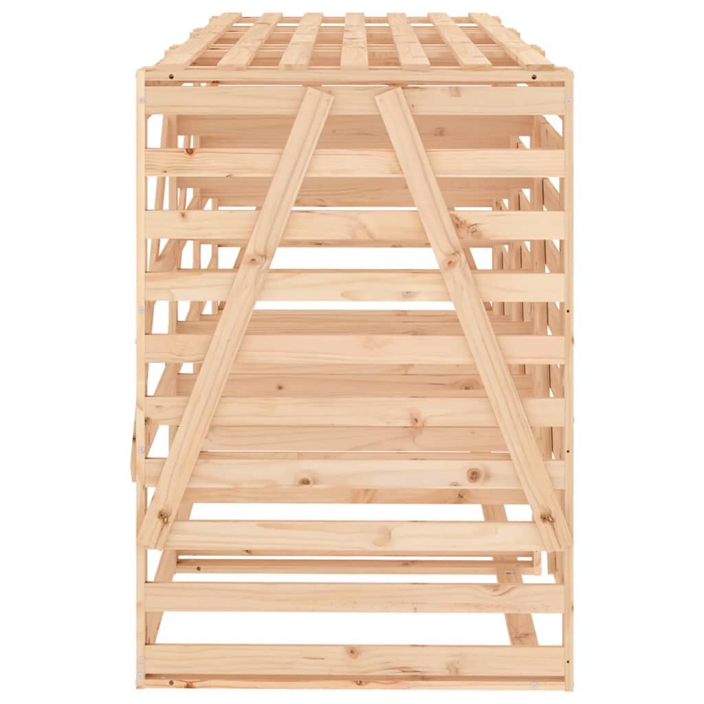 Abri pour poubelles triple en bois - Design ventilé et pratique Bois Naturel