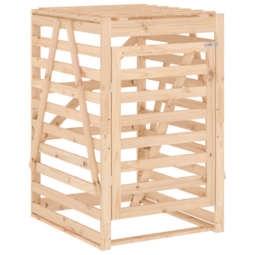 Abri pour poubelles triple en bois - Design ventilé et pratique Bois Naturel