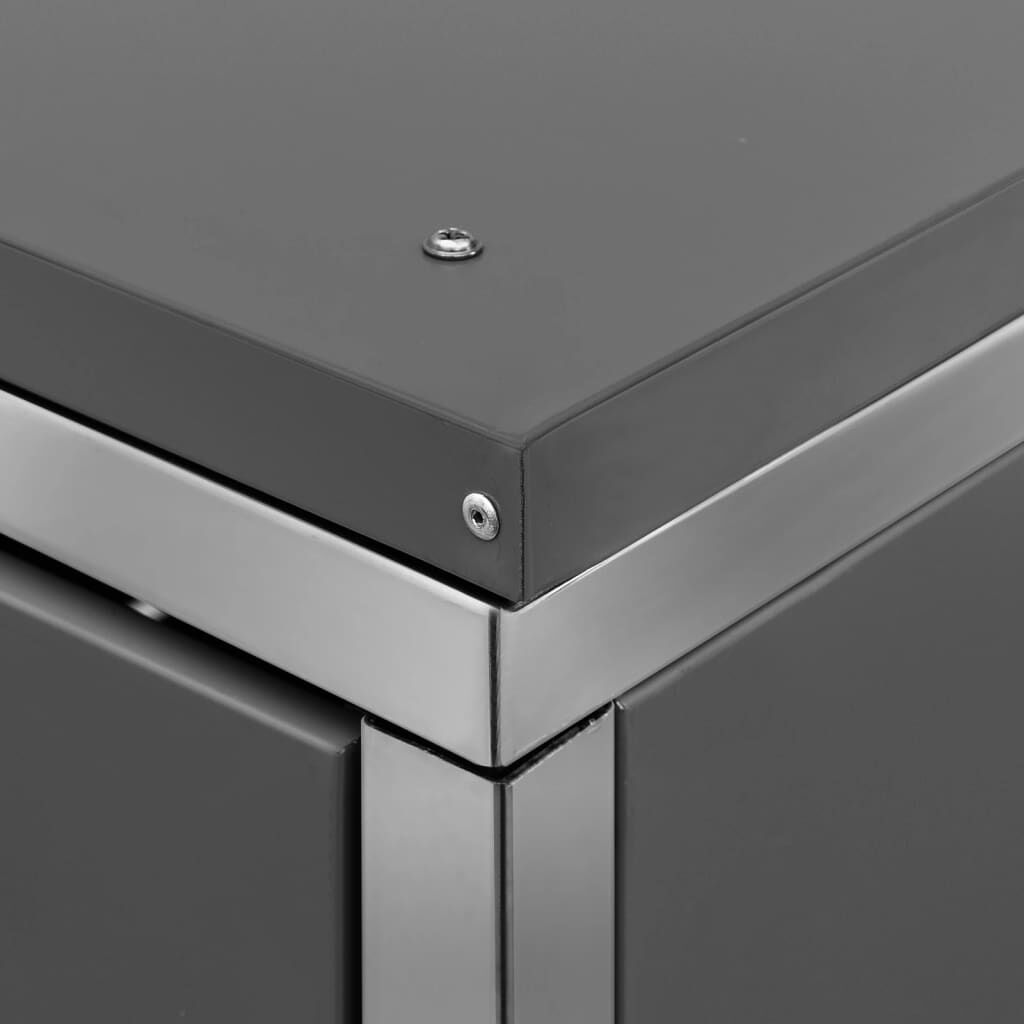 Abri pour poubelle inox 69x77,5x112,5 cm avec verrou Noir