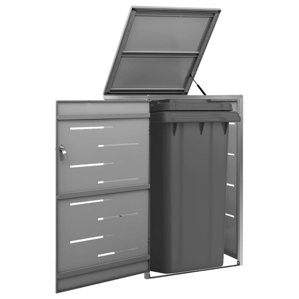 Abri pour poubelle inox 69 × 77,5 × 112,5 cm avec verrou Noir