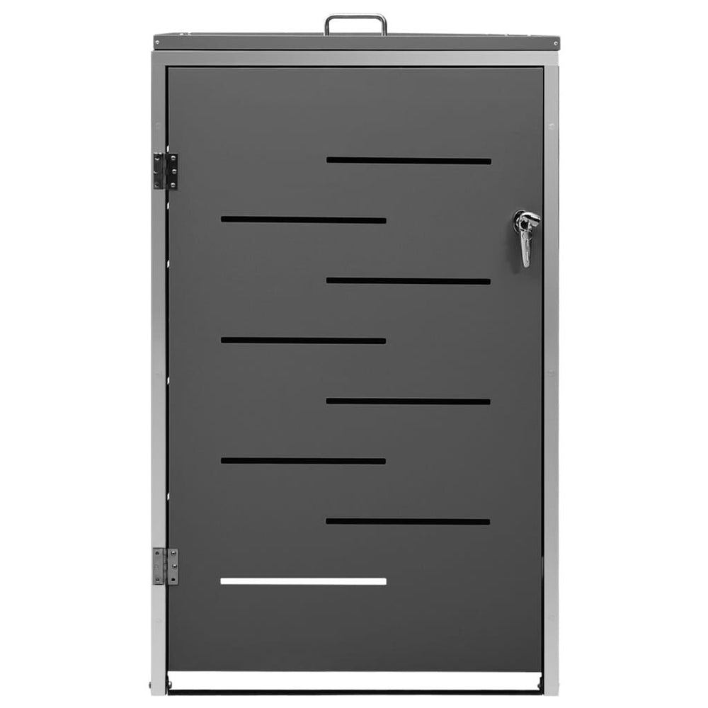 Abri pour poubelle inox 69 × 77,5 × 112,5 cm avec verrou Noir