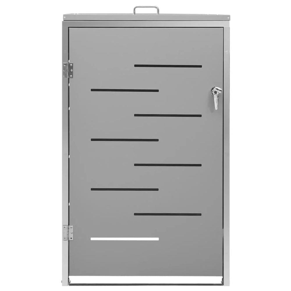 Abri pour poubelle inox 69 × 77,5 × 112,5 cm avec verrou Gris