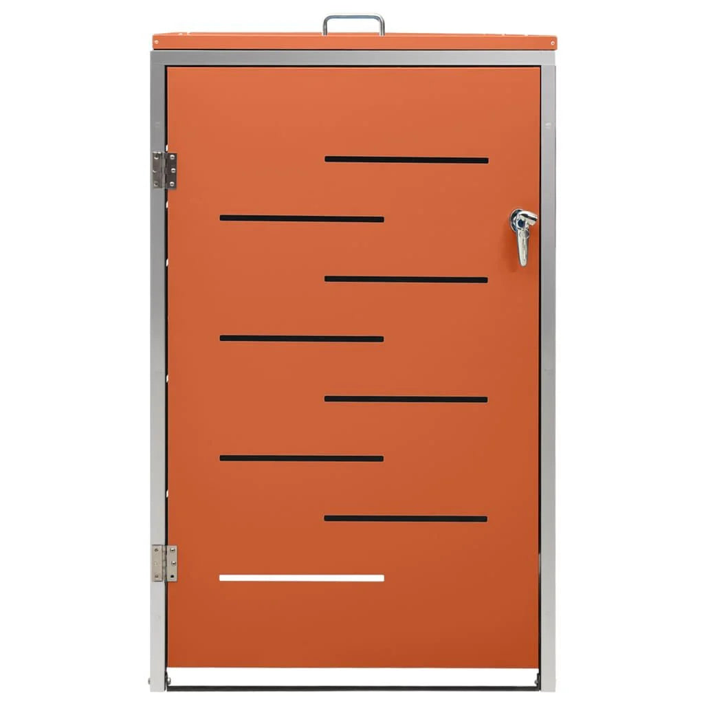 Abri pour poubelle inox 69x77,5x112,5 cm avec verrou Orange