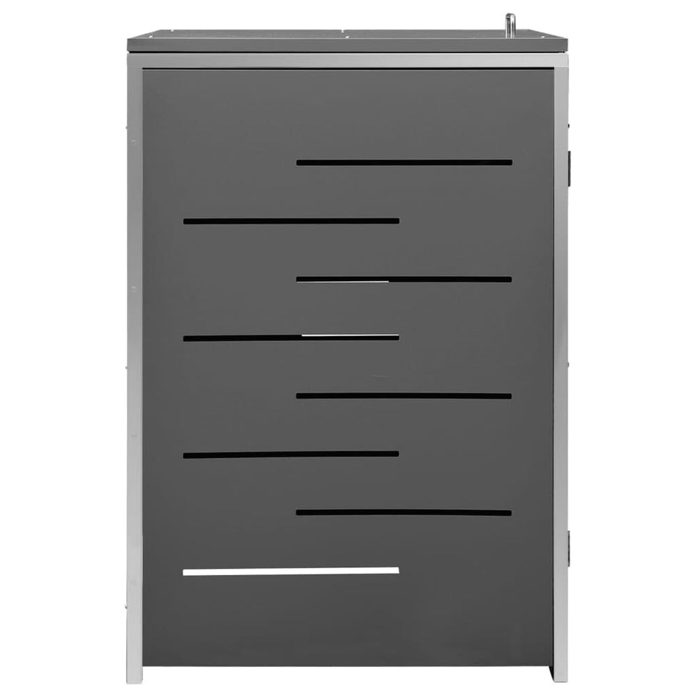 Abri pour poubelle inox 69 × 77,5 × 112,5 cm avec verrou Noir