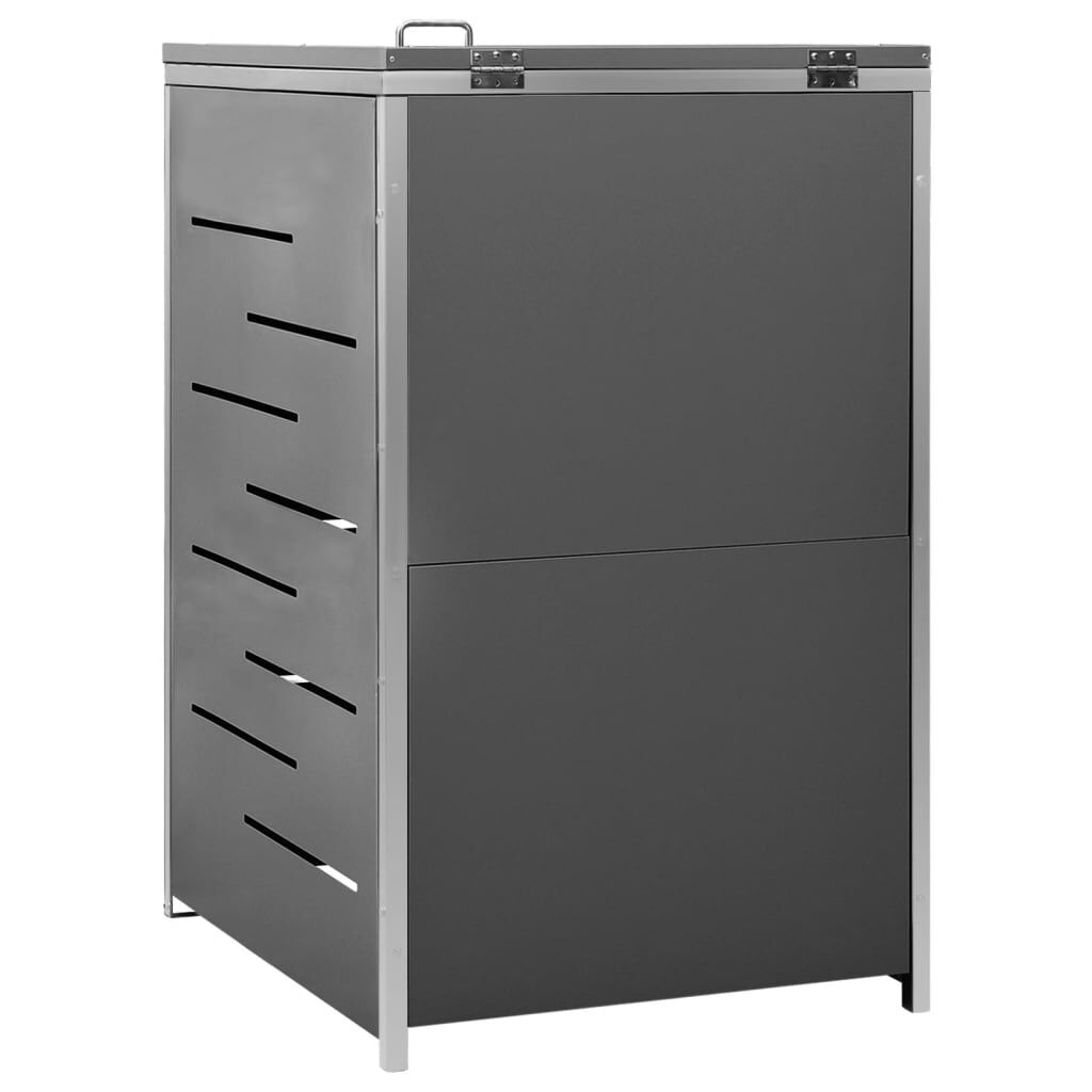Abri pour poubelle inox 69x77,5x112,5 cm avec verrou Noir