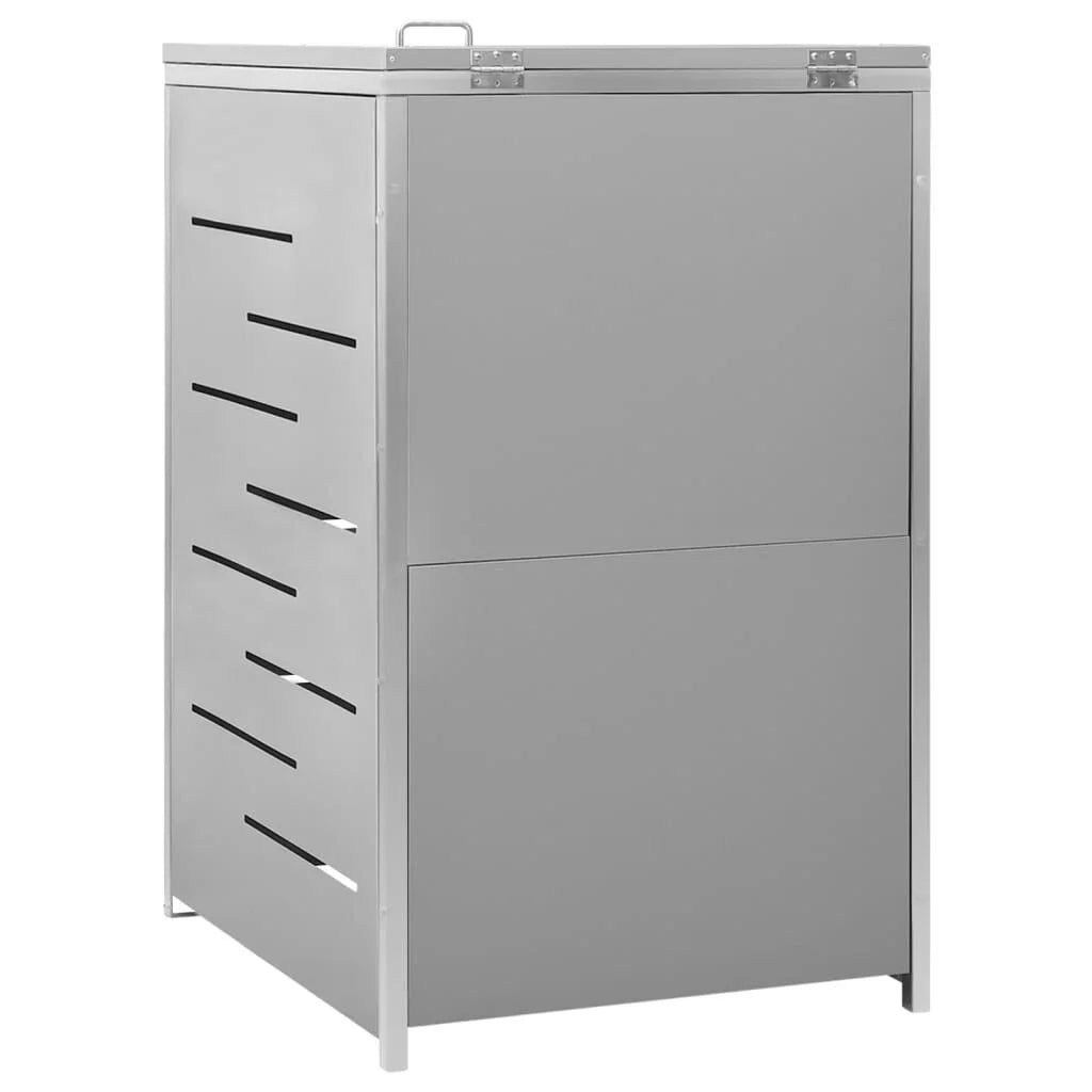 Abri pour poubelle inox 69x77,5x112,5 cm avec verrou Gris