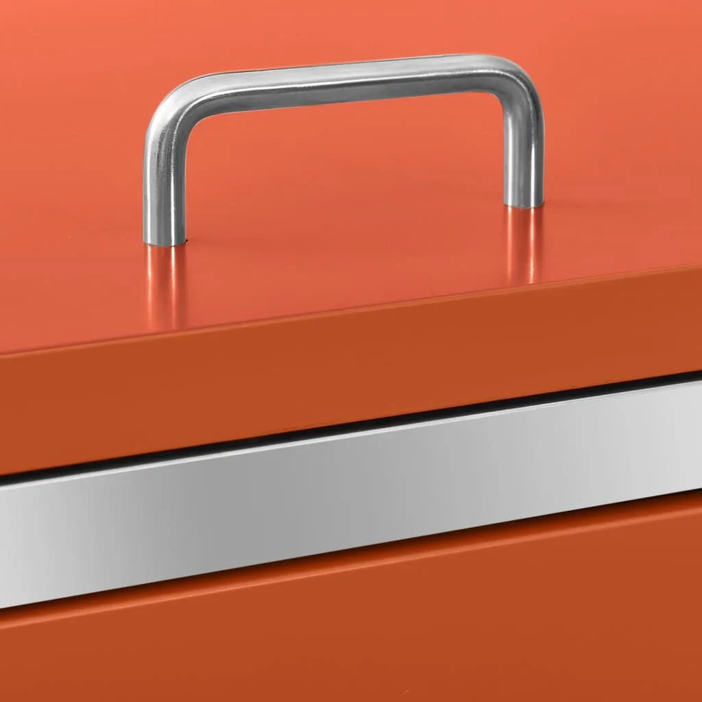 Abri pour poubelle inox 69x77,5x112,5 cm avec verrou Orange