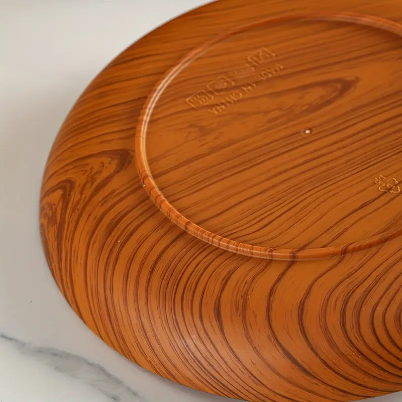 Assiettes Épaissies Couleur Bois – Élégance Naturelle