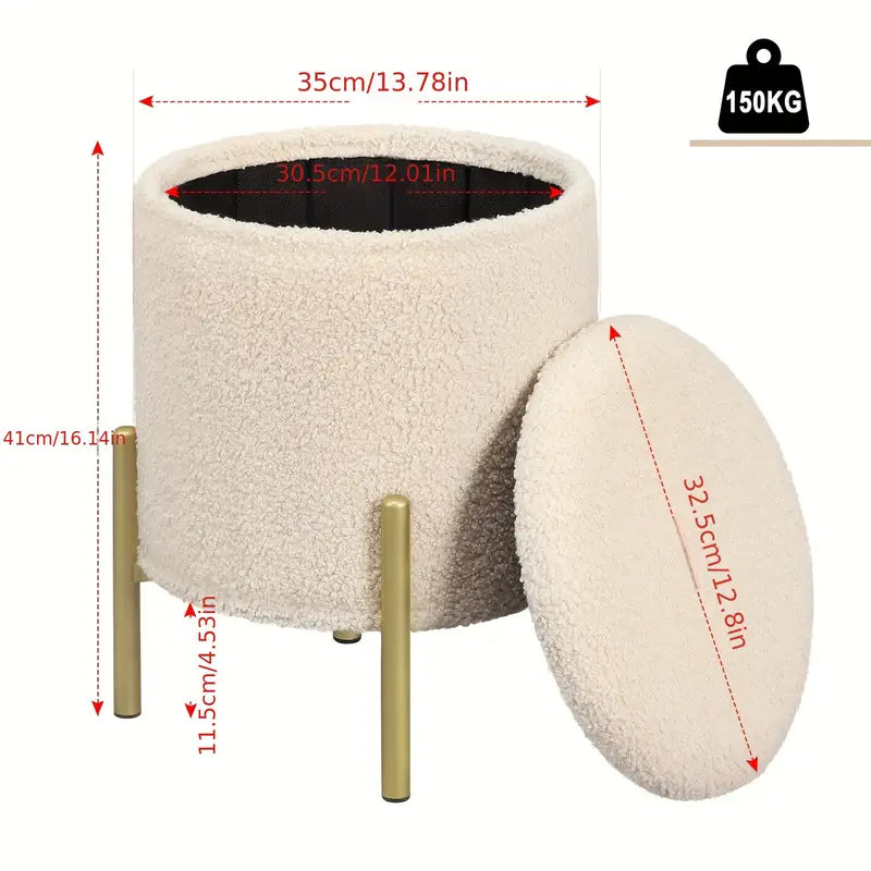 Tabouret Rembourré avec Espace de Rangement - Élégance et Praticité