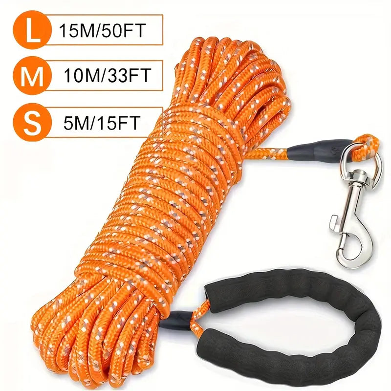 Laisse Longue Réfléchissante – Pour Chien Petit, Moyen ou Grand