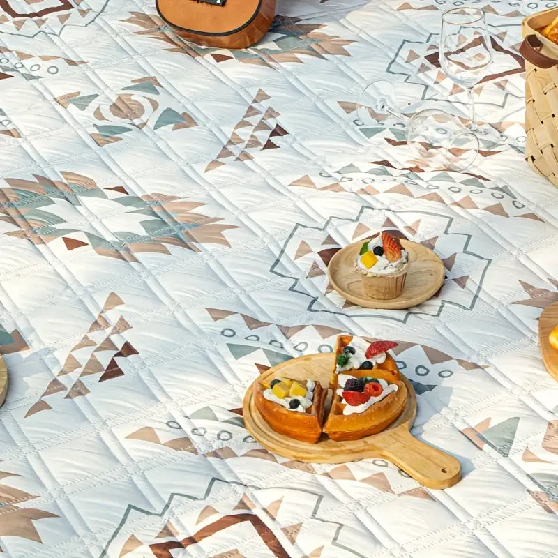 Tapis de Pique-Nique Extérieur Pliable à Carreaux