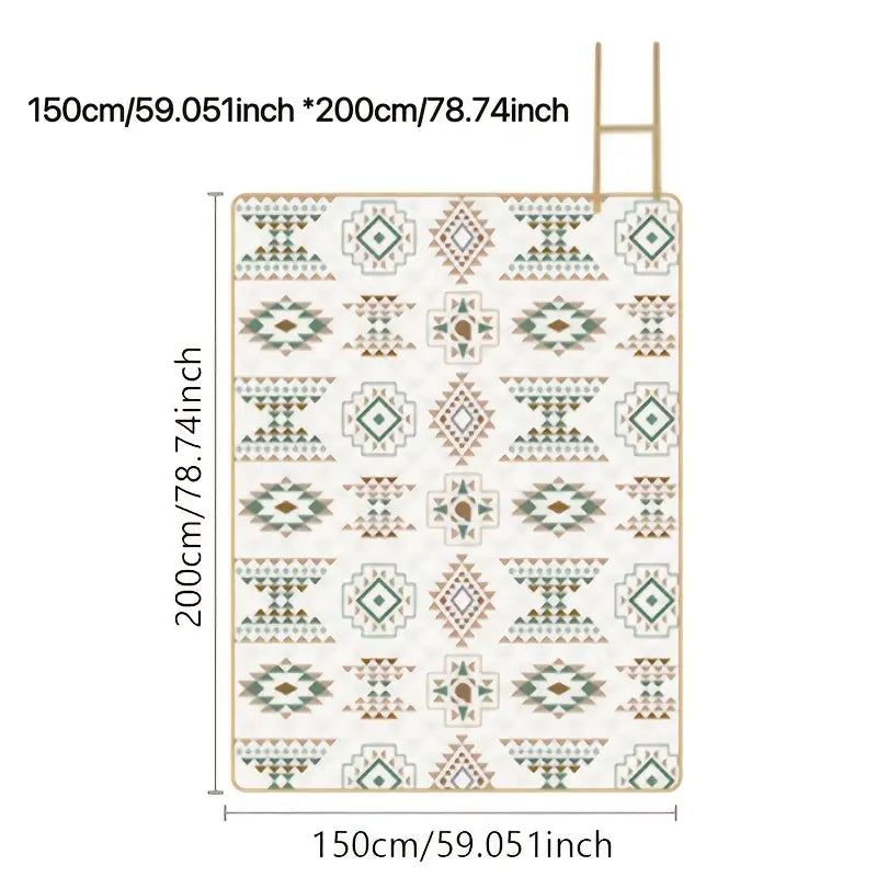 Tapis de Pique-Nique Extérieur Pliable à Carreaux