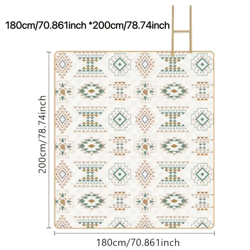 Tapis de Pique-Nique Extérieur Pliable à Carreaux