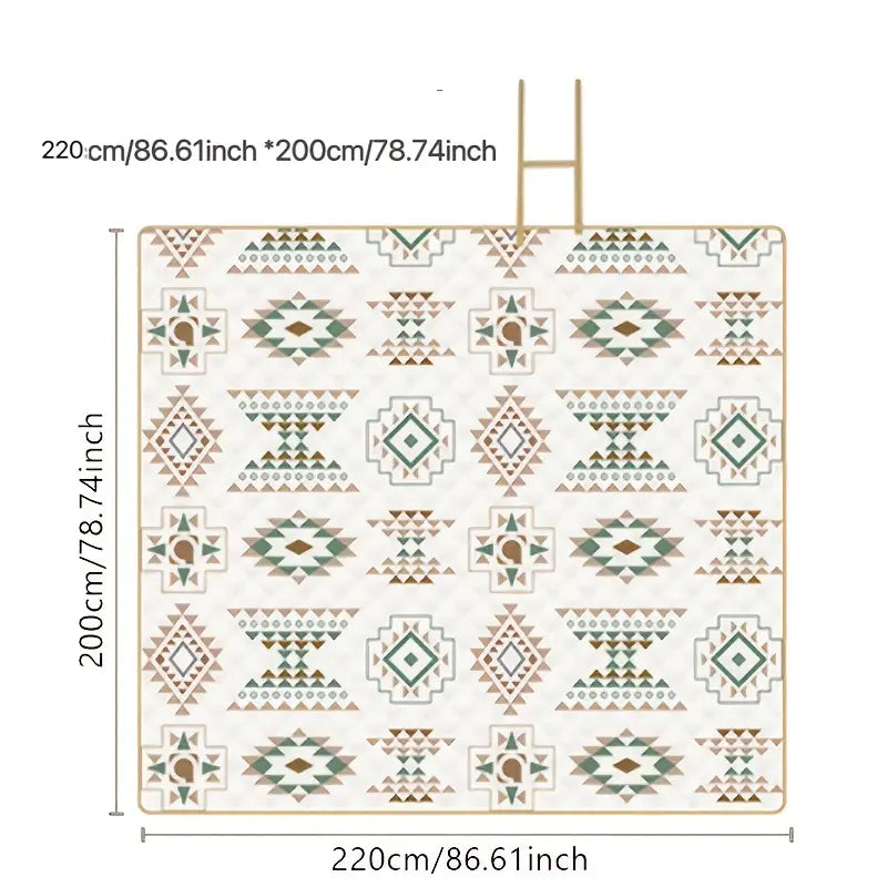 Tapis de Pique-Nique Extérieur Pliable à Carreaux