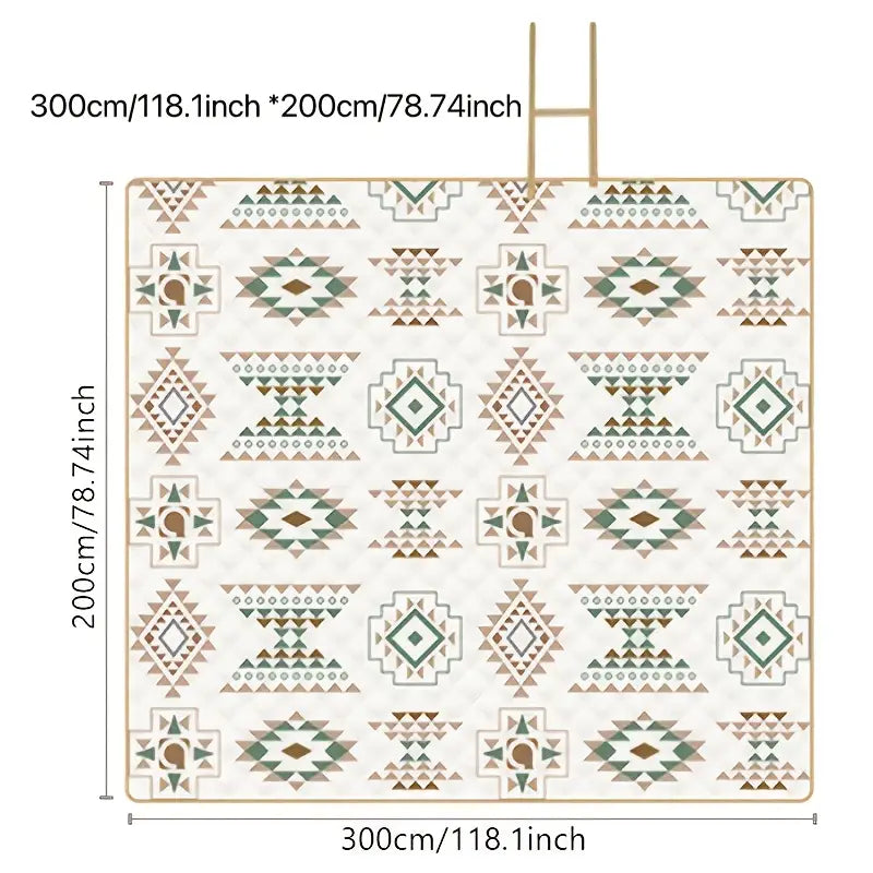 Tapis de Pique-Nique Extérieur Pliable à Carreaux