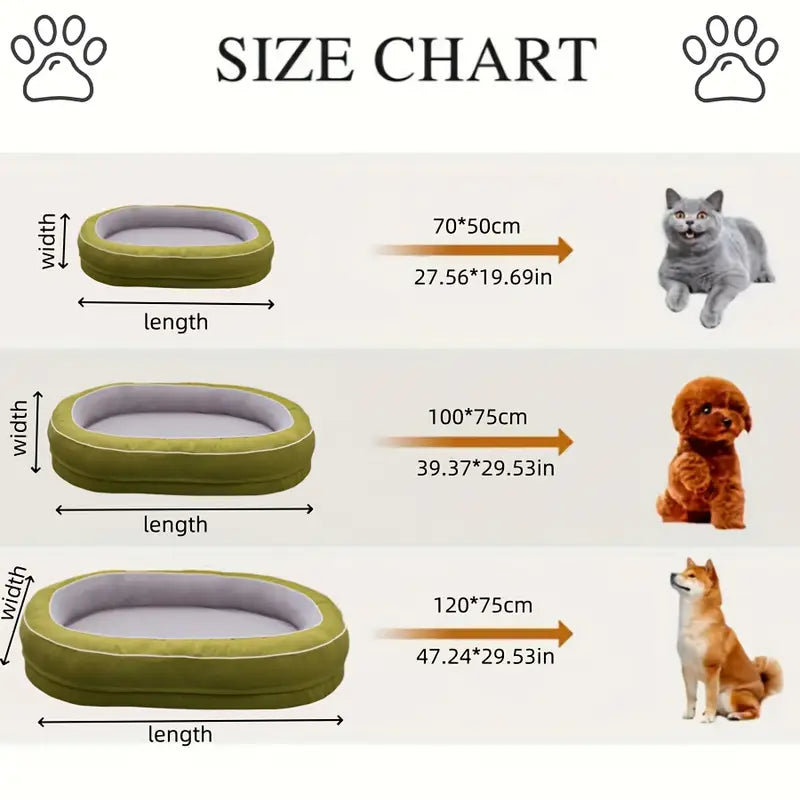 Lit Orthopédique Ovale pour Chien – Mousse à Mémoire de Forme