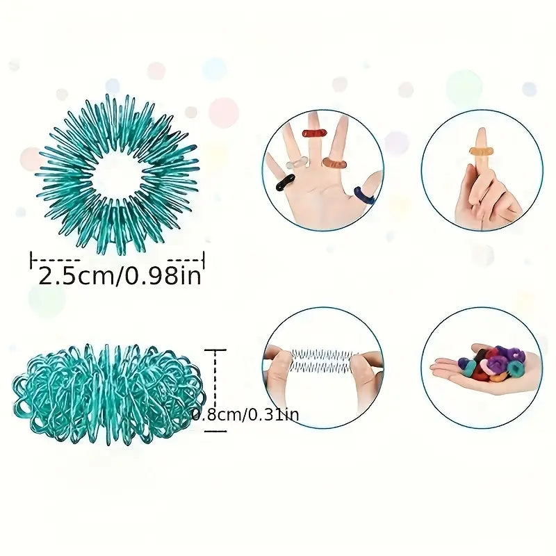 10x Anneaux d’acupression pour doigts – Bagues de massage