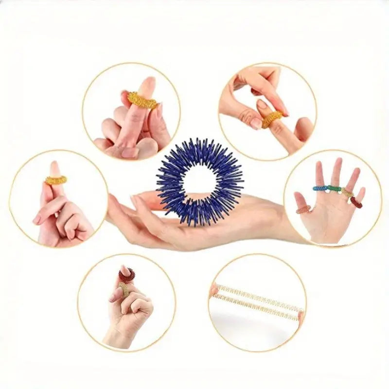 10x Anneaux de Massage pour Doigts – Acupression & Relaxation