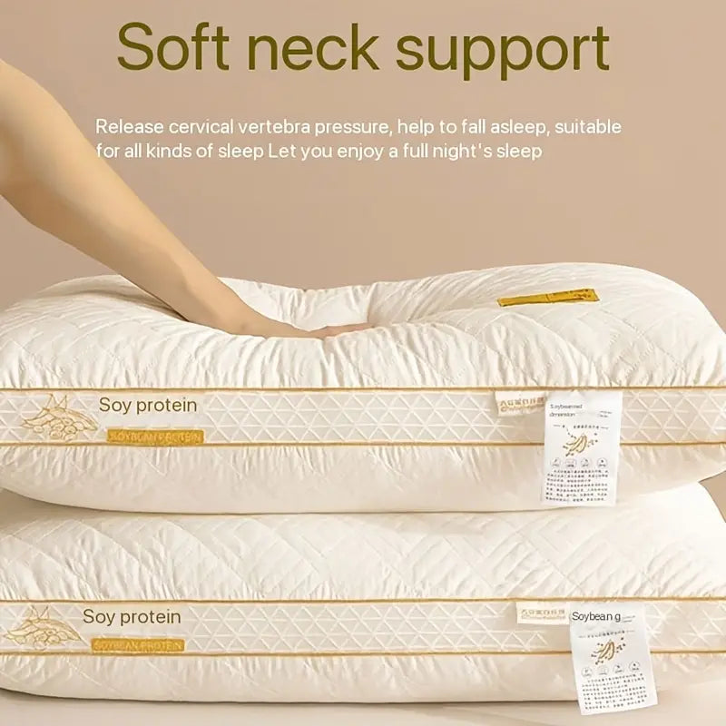 Lot de 2/4 Oreillers 3D en Fibre de Soja – Respirants, Hypoallergéniques et Ultra-Confortables