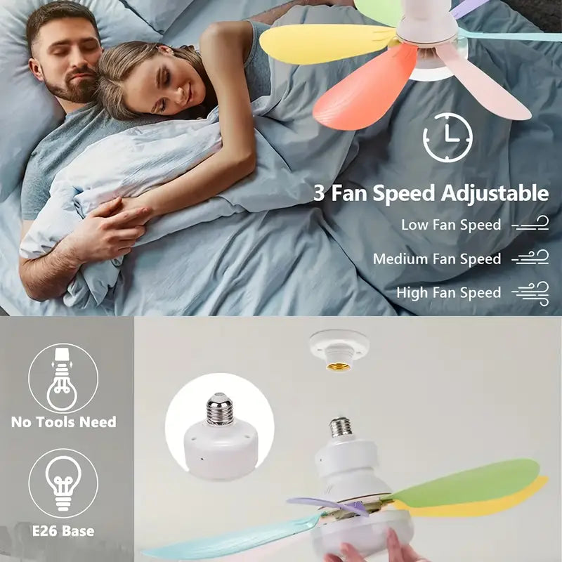 Ventilateur de Plafond Intelligent avec Télécommande & Lumière LED