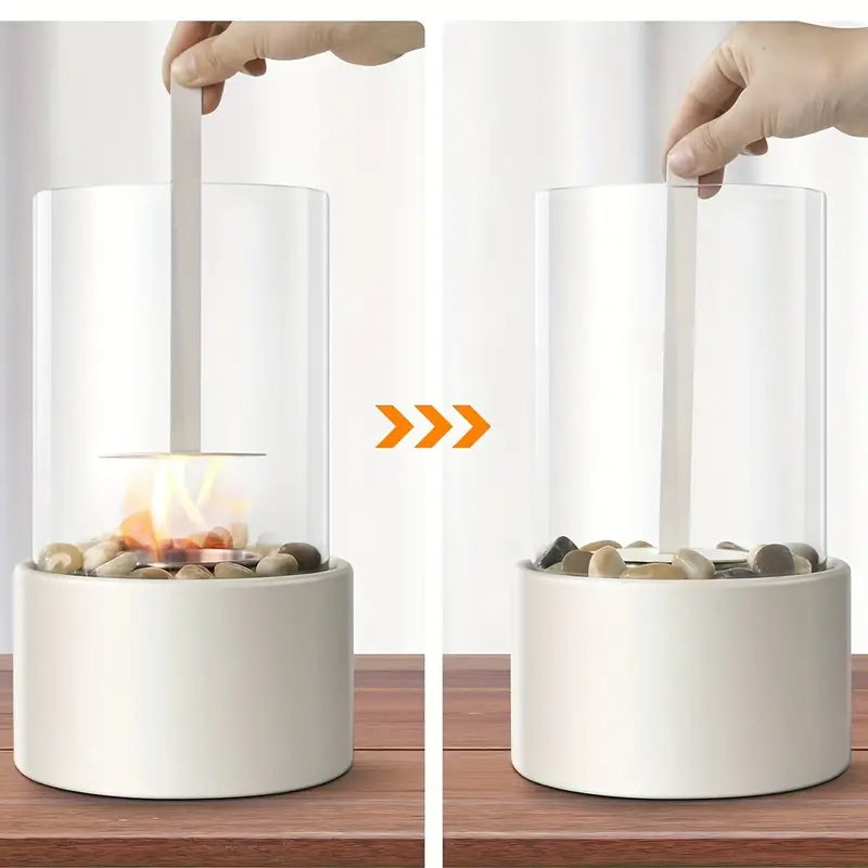 Cheminée Murale Classique en Métal – Avec Porte en Verre & Ventilation Naturelle