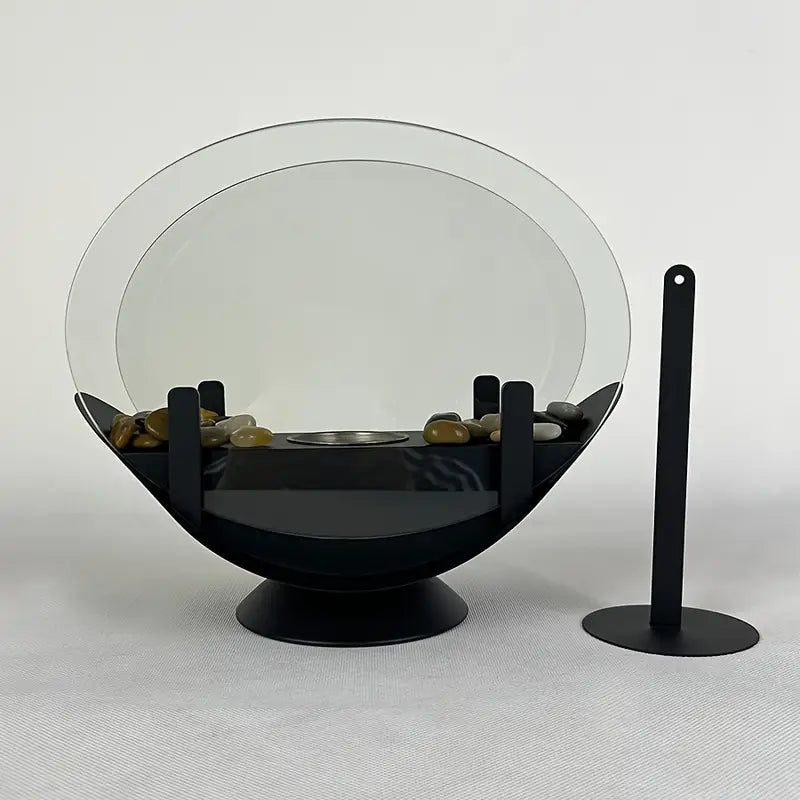 Cheminée de Table Vintage en Métal – Finition Laquée, Design Ovale