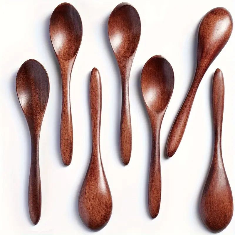 Ensemble de 7 Petites Cuillères en Bois