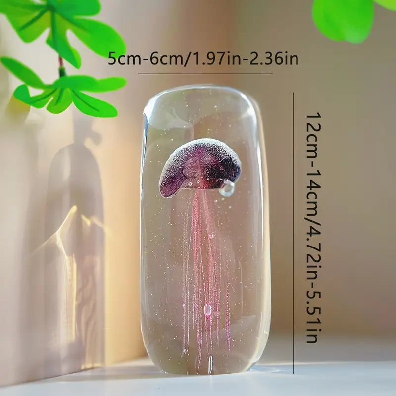 Pèse-Papier Méduse en Verre Soufflé à la Main – Sculpture Nautique Artisanale