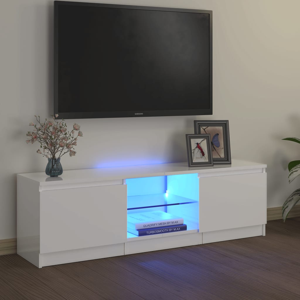 Meuble TV avec Éclairage LED – 120x30x36 cm – Finition Magnifique
