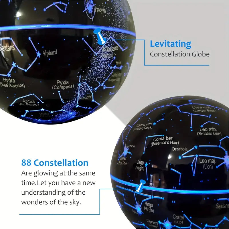 Globe Lumineux Flottant Anti-Gravité – Veilleuse Constellation LED à Lévitation Magnétique