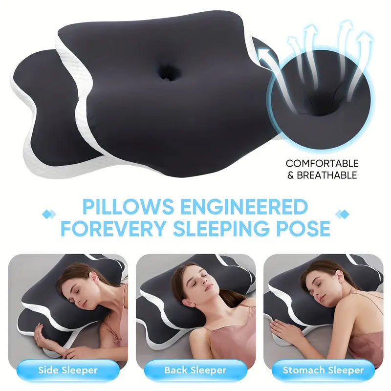 Oreiller Cervical Ergonomique en Mousse – Ultra Confortable et Anti-Douleur