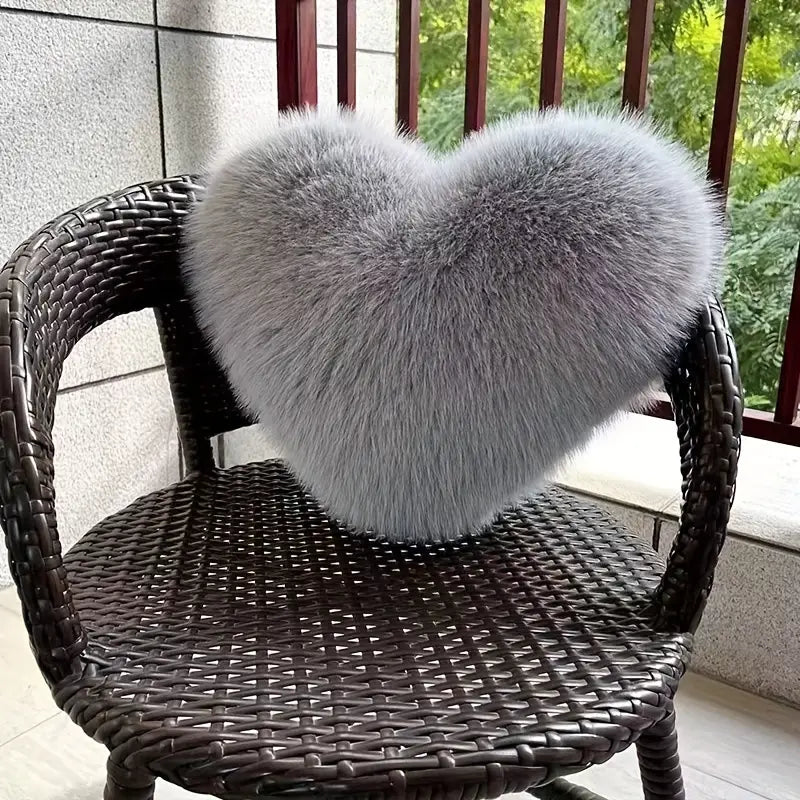 Art Deco Heart Pillow – Soft Washable Christmas Cushion