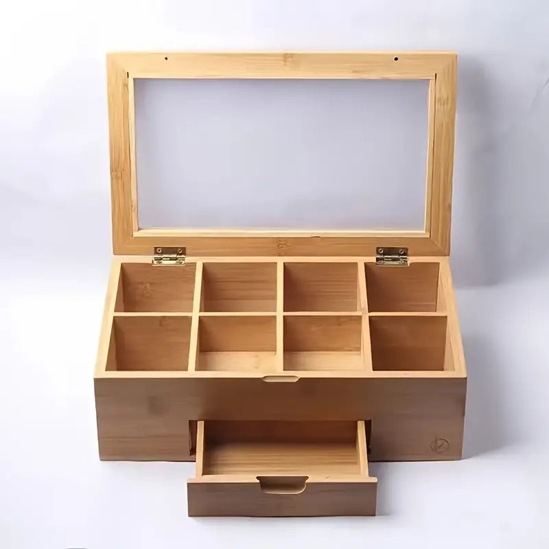 Bamboo Tea Box with Clear Lid