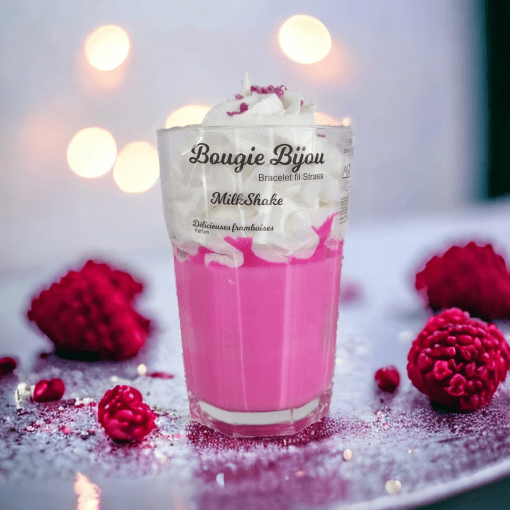 PEAU D'ÂNE Bougie Bijou Milkshake Framboise & Lait de Coco - Savonnerie de bornes