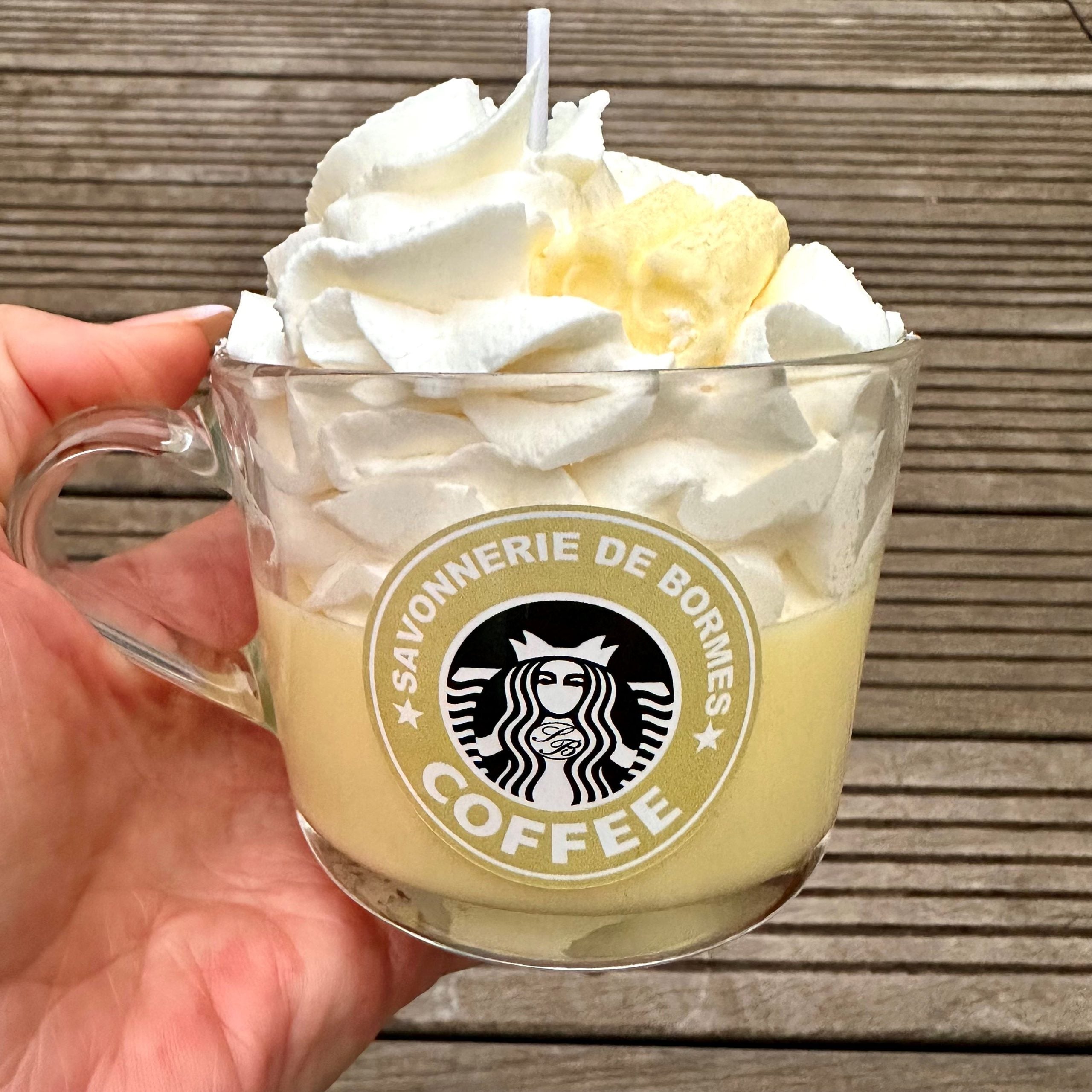 Bougie coffee shop 220 g Lait chaud vanille - Savonnerie de Bormes