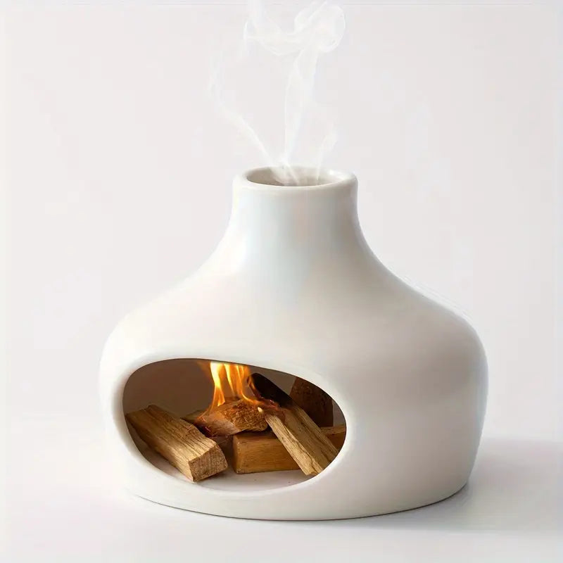 Brûleur de Palo Santo & Sauge en Céramique avec Cheminée – Design Élégant
