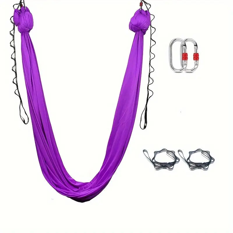 Hamac de Yoga Aérien 5 m – Balançoire Suspendue avec Boucles & Chaîne