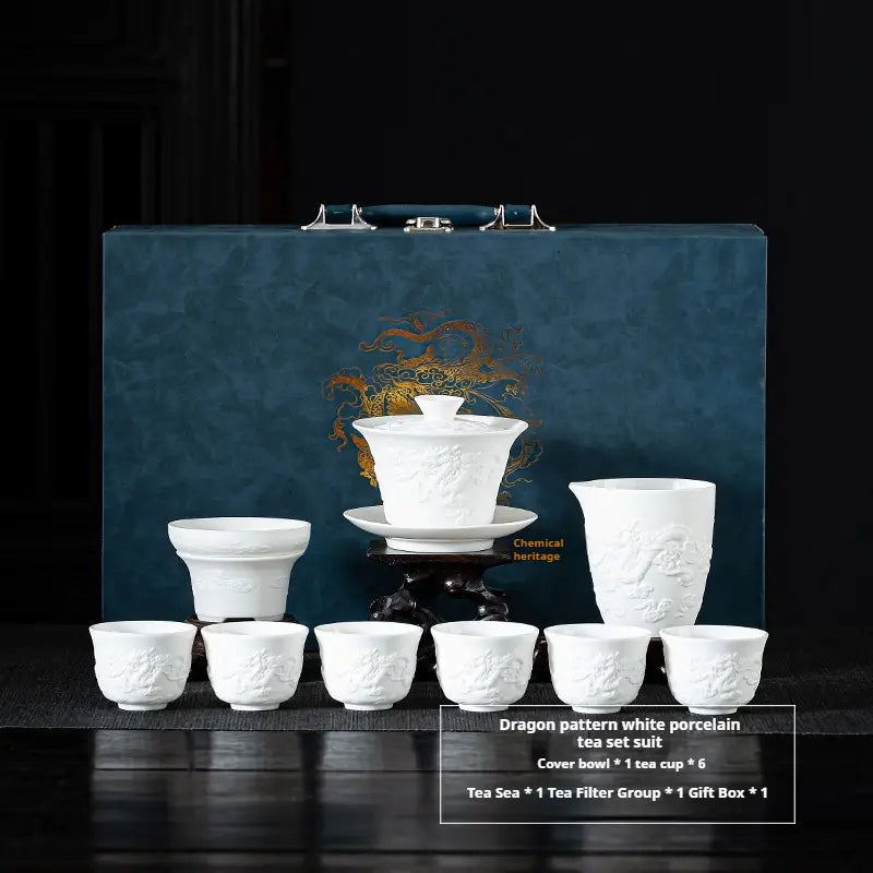 Service à Thé Portable en Porcelaine Blanche | Élégance Minimaliste