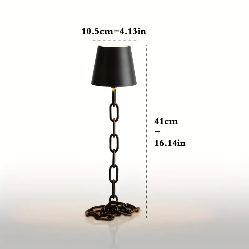 Lampe de Table Industrielle Rétro avec Chaîne – Tactile, Rechargeable USB