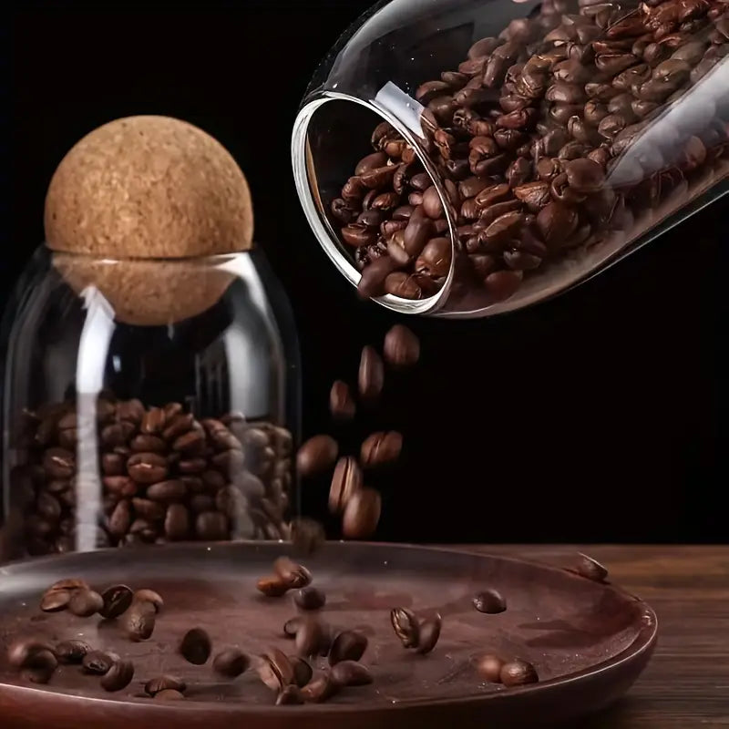 Ensemble de Pots de Rangement en Verre avec Couvercles en Liège