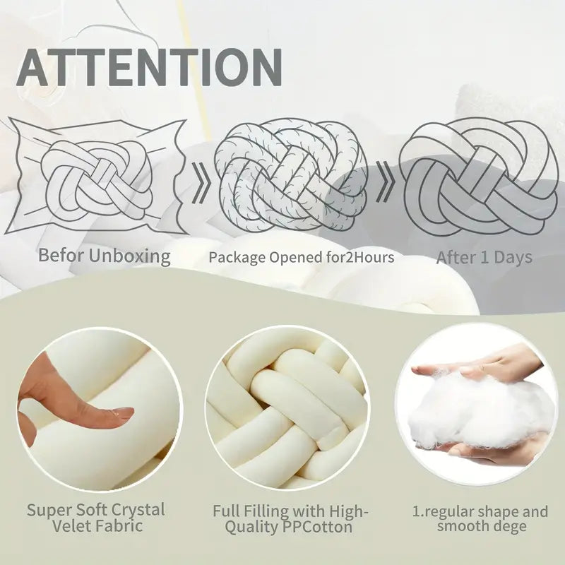 Coussin Décoratif à Nœuds - Élégant et Chic pour Sublimer Votre Intérieur