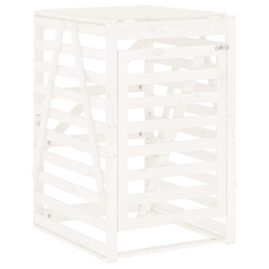 Abri pour poubelles triple en bois - Design ventilé et pratique Bois Blanc