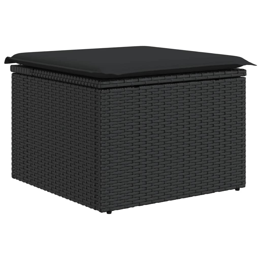 Salon de jardin 11 pcs en résine tressée – Confort et style - Noir